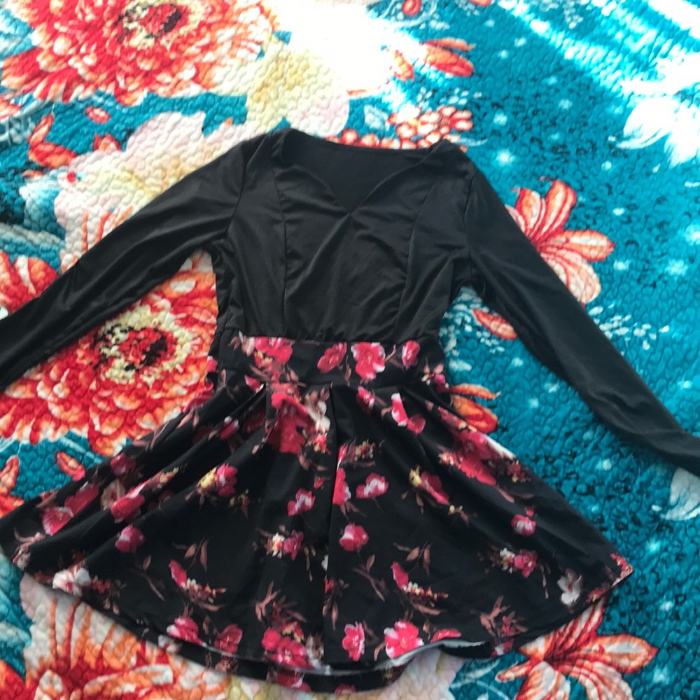 Black, bottom floral dress